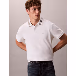Calvin Klein Polo classica con monogramma e bordi in piqué - Vista aggiuntiva 4
