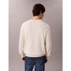 Calvin Klein Maglione con monogramma in cotone taglio relaxed - Vista aggiuntiva 5