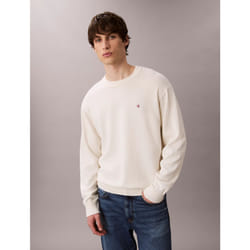Calvin Klein Maglione con monogramma in cotone taglio relaxed