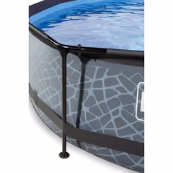 EXIT Stone pool ø300x76cm with dome and filter pump - grey Piscina con bordi Piscina rotonda 4383 L Grigio - Vista aggiuntiva 4