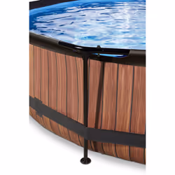 EXIT Wood pool ø300x76cm with dome and filter pump - brown Piscina con bordi Piscina rotonda 4383 L Marrone - Vista aggiuntiva 4