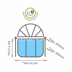 EXIT Pool dome ø300cm Cupola per piscina - Vista aggiuntiva 5