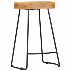 Sgabelli da Bar Gavin 2 pz in Legno Massello di Mangocod mxl 73007 - Vista aggiuntiva 2