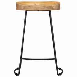 Sgabelli da Bar Gavin 2 pz in Legno Massello di Mangocod mxl 73007 - Vista aggiuntiva 3