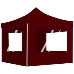 Vidaxl - Gazebo Pieghevole in Alluminio con Pareti 3x3 m Rosso Vino