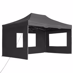 Gazebo Pieghevole con Pareti in Alluminio 4,5x3m Antracitecod mxl 70929 - Vista aggiuntiva 2