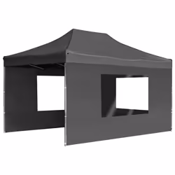 Gazebo Pieghevole con Pareti in Alluminio 4,5x3m Antracitecod mxl 70929 - Vista aggiuntiva 3