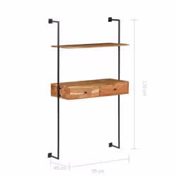 VidaXL 247694 scaffale Legno di acacia, Ferro - Vista aggiuntiva 8