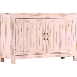 Vidaxl - Credenza Rosa Chiaro 110x35x70 cm in Legno Massello di Mango