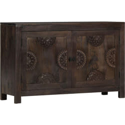 Credenza con Design Intagliato 110x35x70 cm in Legno di Mango Vidaxl