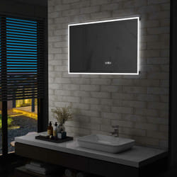 Specchio led Bagno con Sensore Tattile Schermo Orario 100x60cm Vidaxl 31077
