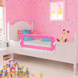 Sponde Letto per la Sicurezza dei Bambini 2 pz Rosa 102x42 cmcod mxl 95316