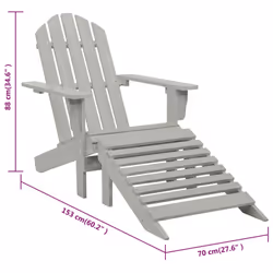 VidaXL 45700 sedia da esterno Terrazzo Seduta imbottita Legno di pino Grigio - Vista aggiuntiva 8
