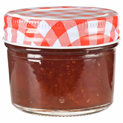 Vasi Marmellata in Vetro Coperchio Bianco e Rosso 24 pz 110 mlcod mxl 81367 - Vista aggiuntiva 2