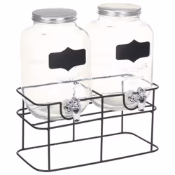 vidaXL Distributori di Bevande 2 pz da 4 L con Supporto Vetro - Vista aggiuntiva 2