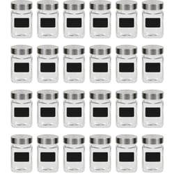 Barattoli in Vetro con Adesivo 24 pz 300 ml Vidaxl 7414