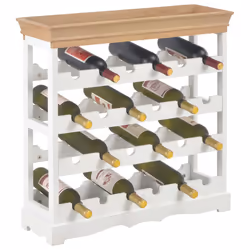 VidaXL 280065 scaffale per vino MDF Marrone, Bianco - Vista aggiuntiva 7