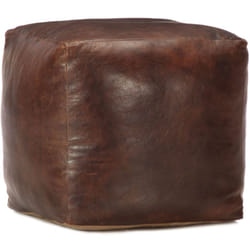 Vidaxl - Pouf Marrone Scuro 40x40x40 cm in Vera Pelle di Capra 91009
