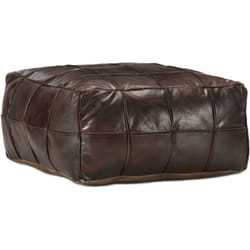 Vidaxl - Pouf Marrone Scuro 60x60x30 cm in Vera Pelle di Capra 55486