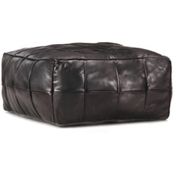Vidaxl - Pouf Nero 60x60x30 cm in Vera Pelle di Capra 230783