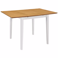 Colore: Bianco e marrone Dimensioni: (80-120) x 80 x 74 cm (L x P x A) Materiale: Legno massello di hevea + piano in MDF e im ...