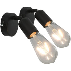 Faretti 2 pz con Lampadine a Incandescenza 2 w Nero E27 Vidaxl 3413