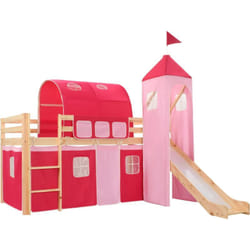 Letto a Castello per Bambini Scivolo e Scala in Pino 208x230 cm Vidaxl