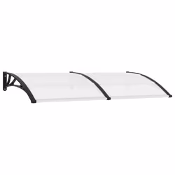 vidaXL Pensilina per Porta Nera e Trasparente 200x75 cm in PC - Vista aggiuntiva 2