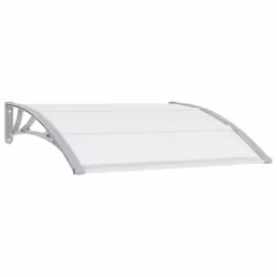 vidaXL Pensilina per Porta Grigia e Trasparente 120x75 cm in PC - Vista aggiuntiva 2