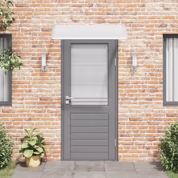 vidaXL Pensilina per Porta Grigia e Trasparente 120x75 cm in PC - Vista aggiuntiva 3