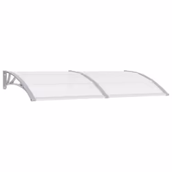 vidaXL Pensilina per Porta Grigia e Trasparente 200x75 cm in PC - Vista aggiuntiva 2