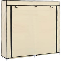 Scarpiera Salvaspazio, Portascarpe Coperta Crema 115x28x110 cm in Tessuto Vidaxl