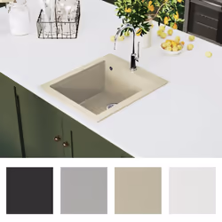 vidaXL Lavello da Cucina in Granito Vasca Singola Beige - Vista aggiuntiva 3