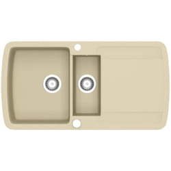 Lavello da Cucina in Granito Vasca Doppia Beige Vidaxl