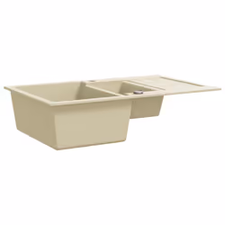 vidaXL Lavello da Cucina in Granito Vasca Doppia Beige - Vista aggiuntiva 3