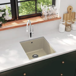 Lavandino, Lavello da Cucina in Granito Vasca Singola Beige Vidaxl 38203
