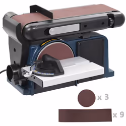 Questa levigatrice elettrica 2-in-1 combina una levigatrice a disco e una levigatrice a nastro in una unità. Sarà perfetto pe ...