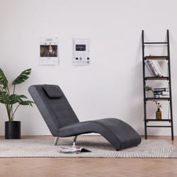 Vidaxl - Sdraio con Cuscino Grigia in Pelle Sintetica Scamosciata 56907