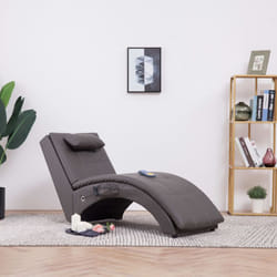 Vidaxl - Sdraio Massaggiante con Cuscino Grigia in Similpelle 67890