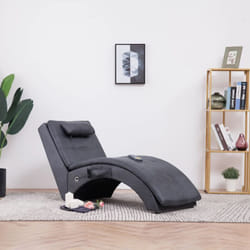 Vidaxl - Sdraio Massaggiante con Cuscino Grigia Similpelle Scamosciata 38717