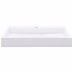 vidaXL Lavandino 80x46x11 cm Blocco in Marmo/Minerale Bianco - Vista aggiuntiva 3