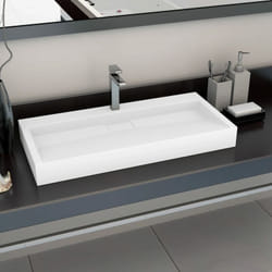 Vidaxl - Lavandino in marmo bianco dal design innovativo e di tendenza 100x46x11cm