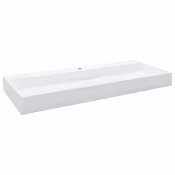 vidaXL Lavandino 120x46x11 cm Blocco in Marmo/Minerale Bianco - Vista aggiuntiva 2