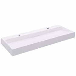 vidaXL Lavandino 120x46x11 cm Blocco in Marmo/Minerale Bianco - Vista aggiuntiva 2