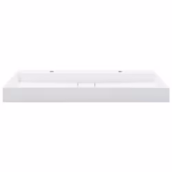 vidaXL Lavandino 120x46x11 cm Blocco in Marmo/Minerale Bianco - Vista aggiuntiva 3