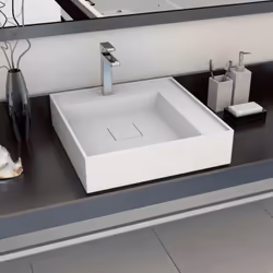 Questo lavandino in marmo o materiale minerale sarà un'aggiunta elegante e senza tempo a qualsiasi stanza da bagno, toilette, ...