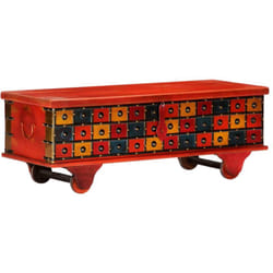 Vidaxl - Cassapanca Rossa 110x40x40 cm in Legno Massello di Acacia 16844