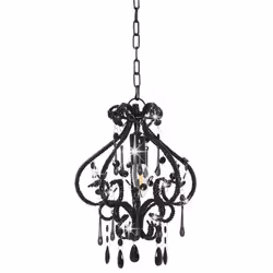 Lampadario con Perle Nero Rotondo E14cod mxl 103858