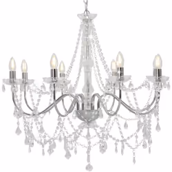 Caratterizzato da un design stravagante, questo fantastico lampadario decorato con perle di cristallo donerà sicuramente un a ...