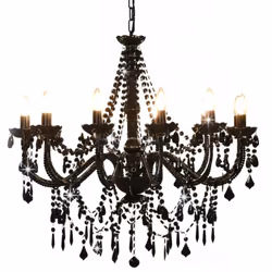Caratterizzato da un design stravagante, questo fantastico lampadario decorato con perle di colore nero donerà sicuramente un ...